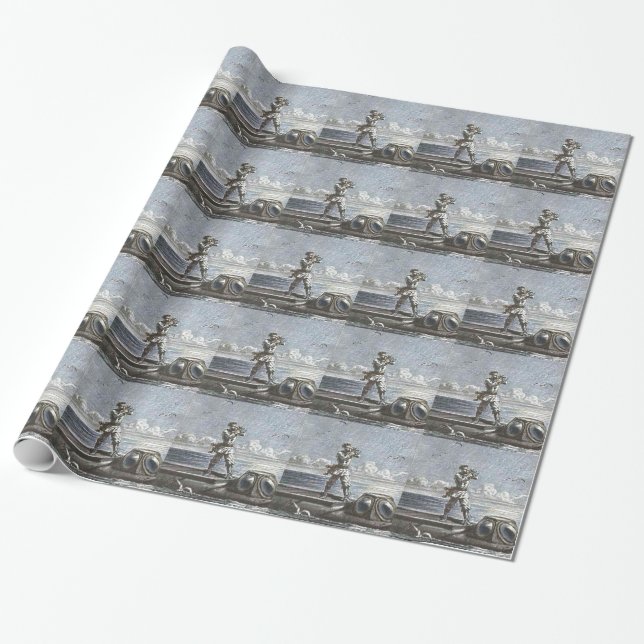 Captain Nemo Verne 20,000 Leagues Sci Fi Art Wrapping Paper (Unrolled)