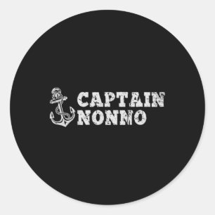 Captain Nonno Sailing Boating Vintage Boat Anchor Classic Round Sticker