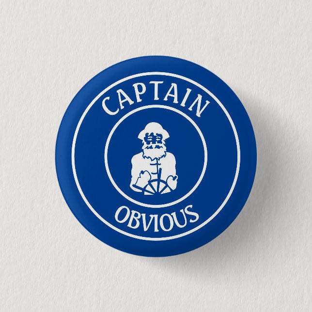 Captain Obvious Keychain 3 Cm Round Badge (Front)