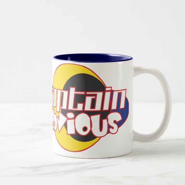 Captain Obvious Two-Tone Coffee Mug (Right)