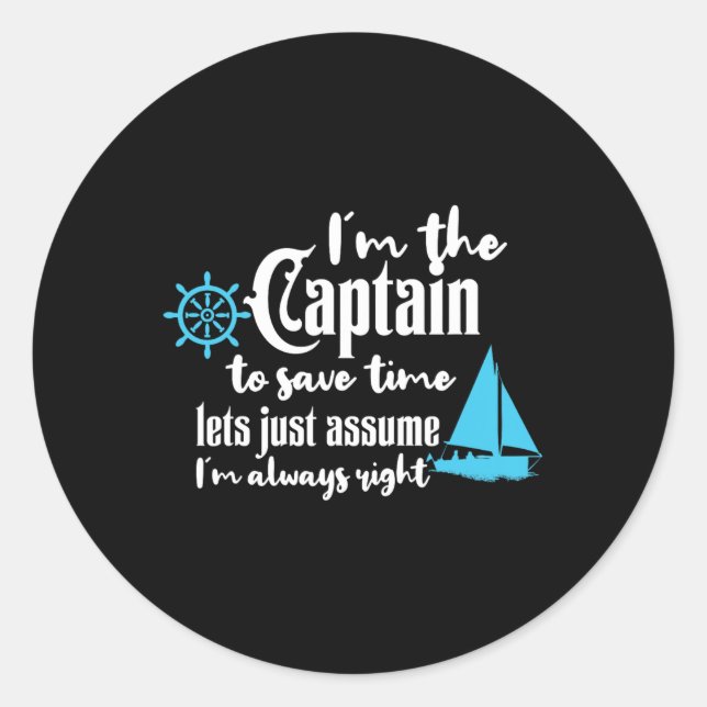 Captain Of The Boat Chaparral Boats  Classic Round Sticker (Front)