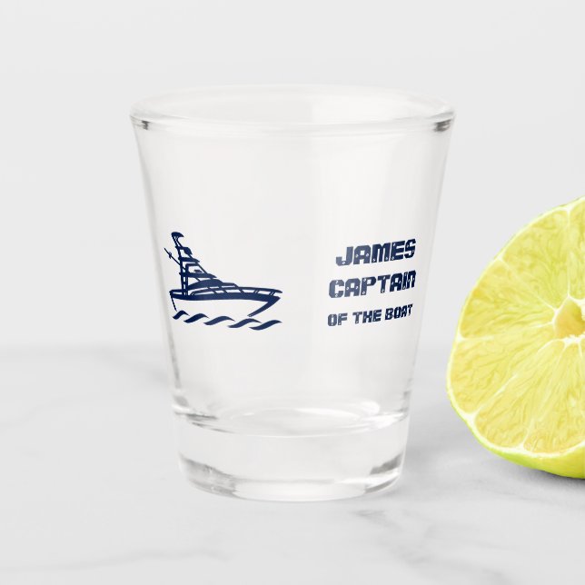 Captain of the Boat (customisable) Shot Glass (Front)