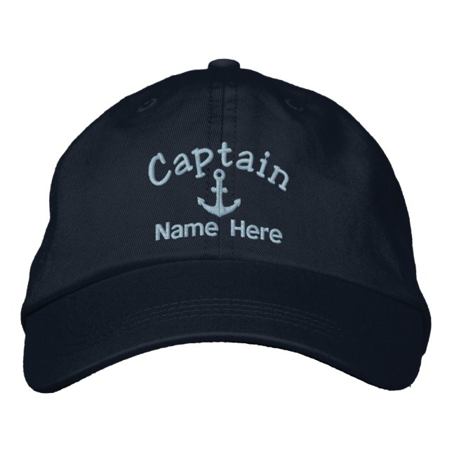 Captain Of The Boat Personalised Embroidered Hat (Front)
