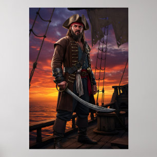 Captain of the Crimson Horizon Poster