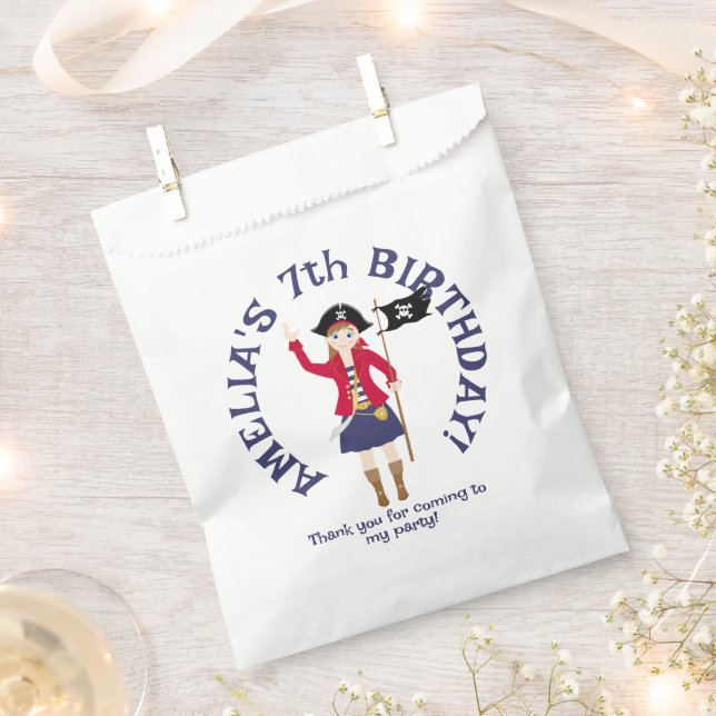 Captain of the Pirate Ship Birthday Party Favour Bag (Clipped)