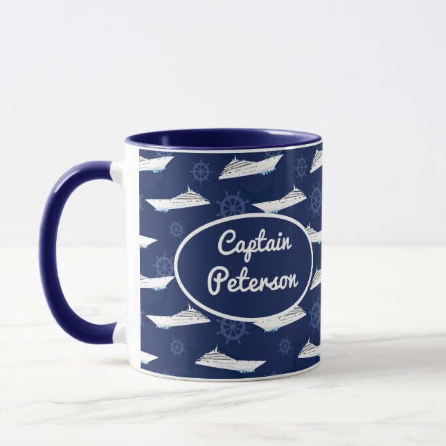 Captain of the Ship, Personalised Cruise Ship Mug (Left)