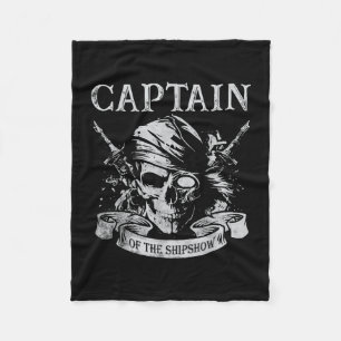 Captain of the shipshow funny pirate captain boat fleece blanket
