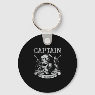 Captain of the shipshow funny pirate captain boat key ring