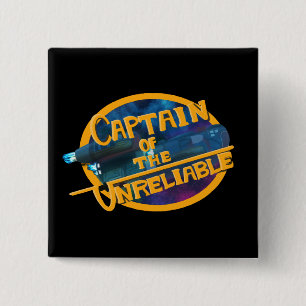 Captain of the Unreliable 15 Cm Square Badge