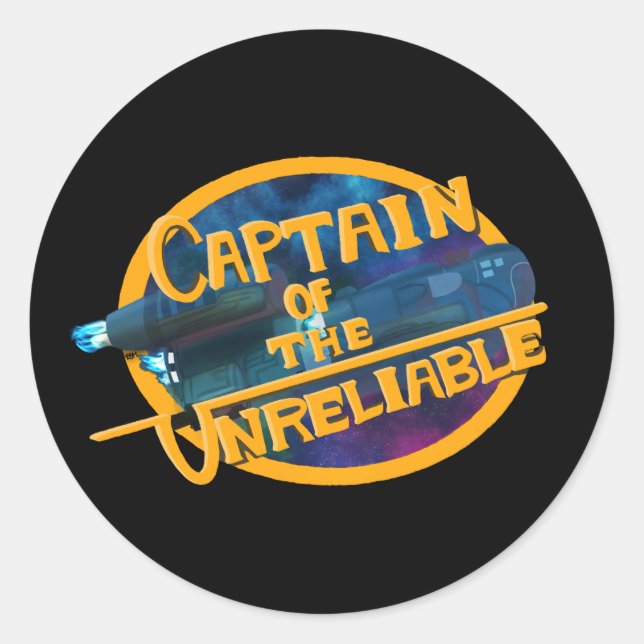 Captain of the Unreliable Classic Round Sticker (Front)