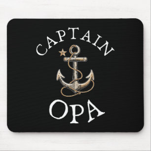 Captain Opa Boat Sailing Boating Vintage Anchor Fu Mouse Pad
