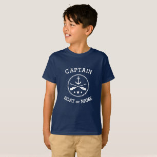 Captain or Boat Name Nautical Anchor oars stars T-Shirt