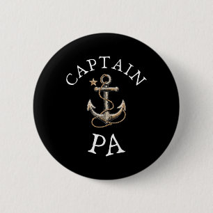 Captain Pa Boat Sailing Boating Vintage Anchor Fun 6 Cm Round Badge