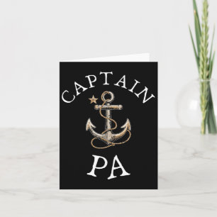 Captain Pa Boat Sailing Boating Vintage Anchor Fun Card