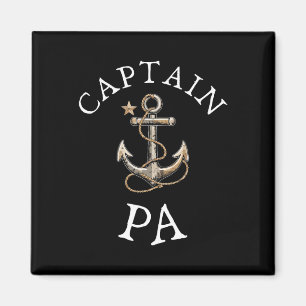 Captain Pa Boat Sailing Boating Vintage Anchor Fun Magnet