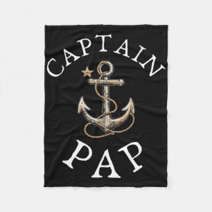 Captain Pap Boat Sailing Boating Vintage Anchor Fu Fleece Blanket