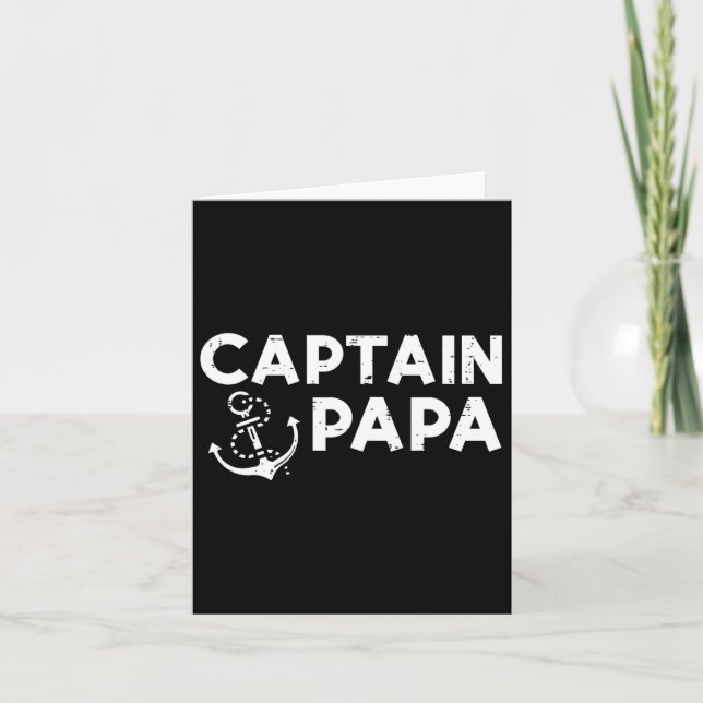 Captain Papa Boat Owner Family Fathers Day Dad Dad Card (Front)