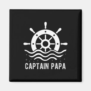 Captain Papa Boating Father's Day Pontoon Captain Magnet