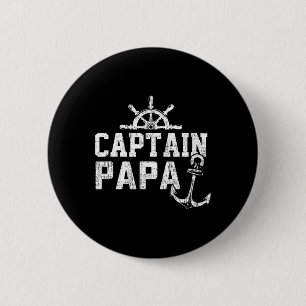 Captain Papa Pontoon Boating Fishing Lake Sailing 6 Cm Round Badge