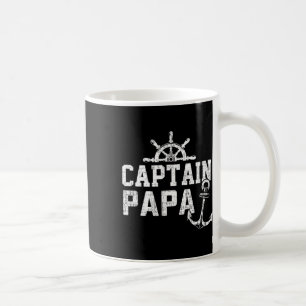 Captain Papa Pontoon Boating Fishing Lake Sailing Coffee Mug
