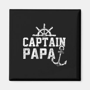Captain Papa Pontoon Boating Fishing Lake Sailing Magnet