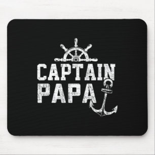 Captain Papa Pontoon Boating Fishing Lake Sailing Mouse Pad