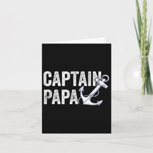 Captain Papa Pontoon Gift Lake Sailor Fishing Boat Card
