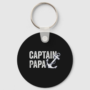 Captain Papa Pontoon Gift Lake Sailor Fishing Boat Key Ring