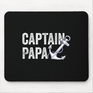 Captain Papa Pontoon Gift Lake Sailor Fishing Boat Mouse Pad