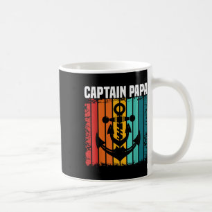Captain Papa Pontoon Lake Sailor Fishing Boating Coffee Mug