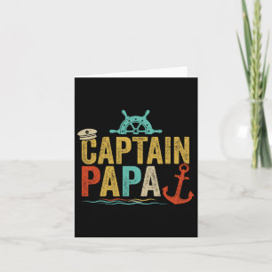 Captain Papa Pontoon Lake Sailor Fishing Boating F Card