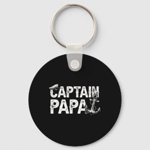 Captain Papa Pontoon Lake Sailor Fishing Boating F Key Ring