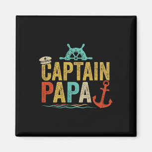 Captain Papa Pontoon Lake Sailor Fishing Boating F Magnet
