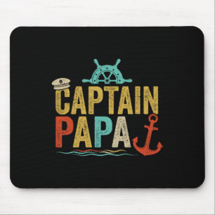 Captain Papa Pontoon Lake Sailor Fishing Boating F Mouse Pad