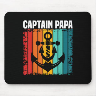 Captain Papa Pontoon Lake Sailor Fishing Boating  Mouse Pad