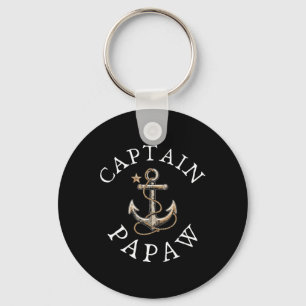 Captain Papaw Boat Sailing Boating Vintage Anchor Key Ring
