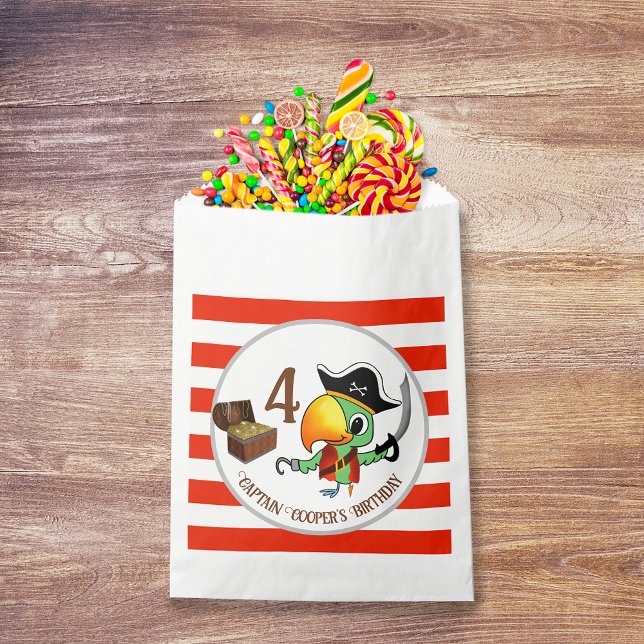 Captain Parrot Treasure Pirate Boy's Birthday Favour Bag (Creator Uploaded)