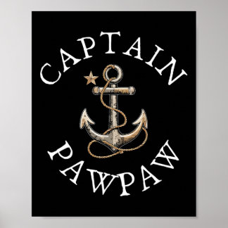 Captain Pawpaw Boat Sailing Boating Vintage Anchor Poster