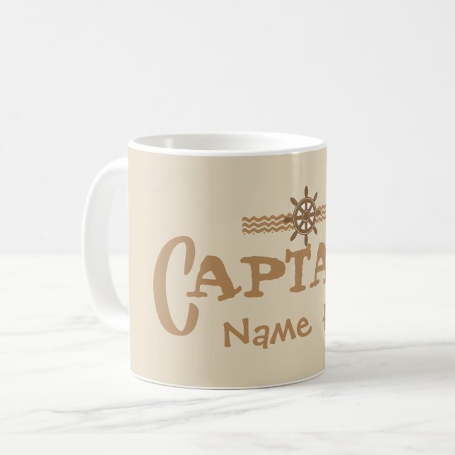 Captain personalised boat cup (Front Left)