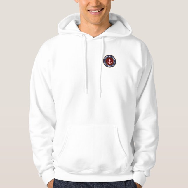 Captain Personalised Maroon Anchor Logo Hoodie (Front)