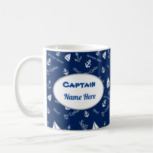 Captain Personalised Mug with Sailing Icons