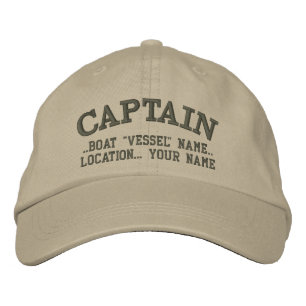 CAPTAIN Personalised Your Boat Your Name Embroidered Hat