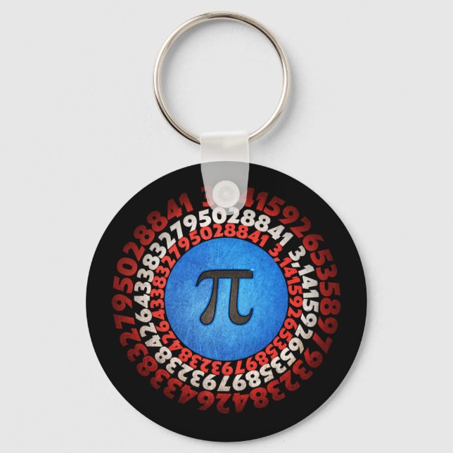 Captain Pi Superhero Shield Nerdy Math Pi Day    Key Ring (Front)