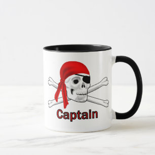 Captain Pirate Skull and Crossbones Mugs