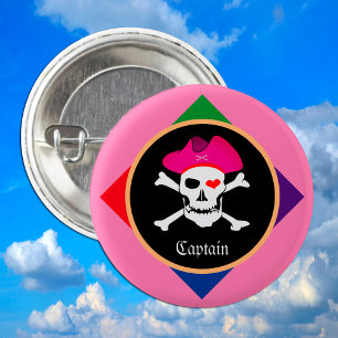 Captain & Pirates Flag - Treasure Island /party 3 Cm Round Badge