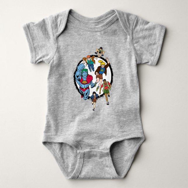 Captain Planet and the Planeteers Circle Graphic Baby Bodysuit (Front)