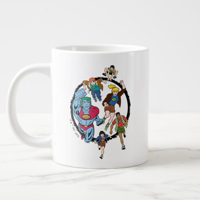 Captain Planet and the Planeteers Circle Graphic Large Coffee Mug (Left)