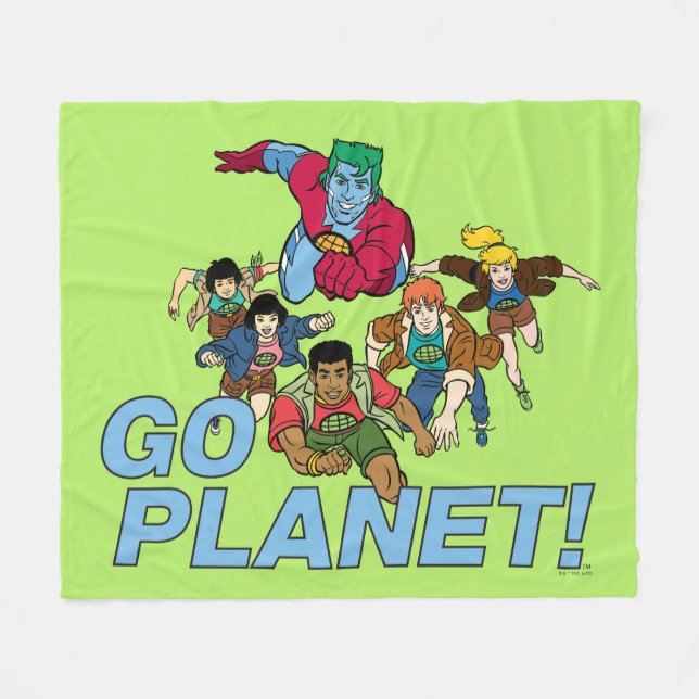 Captain Planet and the Planeteers - Go Planet! Fleece Blanket (Front (Horizontal))