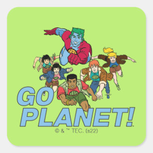 Captain Planet and the Planeteers - Go Planet! Square Sticker