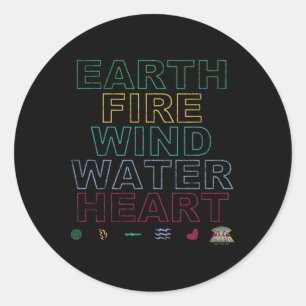 Captain Planet Earth Day Earth Wind Fire Water Hea Classic Round Sticker